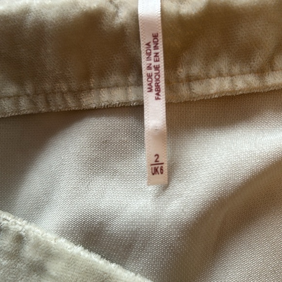 FREE PEOPLE Annalise Velvet Mini Skirt High Rise Side Slit Tan Size 2 - Picture 8 of 9